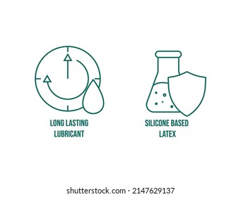 Long-lasting Lubricant, Silicone-based Latex Icon Vector Illustration 