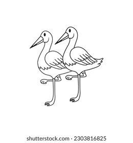 long-legged bird icon vector illustration simple design