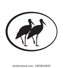 long-legged bird icon vector illustration simple design
