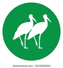 langbeiniger Vogel Symbol Vektorgrafik einfaches Design