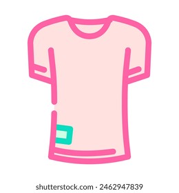 longline tee streetwear cloth fashion color icon vector. longline tee streetwear cloth fashion sign. isolated symbol illustration