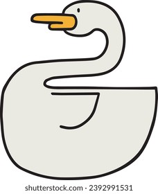 
Long-necked duck illustration vector with changeable size and color