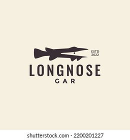 Longnose Gar Fish Hipster Logo