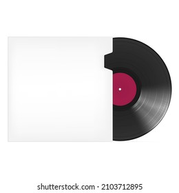 eine lange Platte aus Vinyl in einem weißen Gehäuse. Muster für Design.