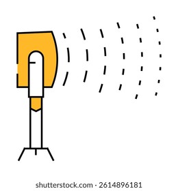 long-range acoustic device protest meeting line icon vector. long-range acoustic device protest meeting sign. isolated symbol illustration