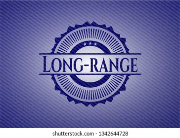 Long-range badge with denim texture