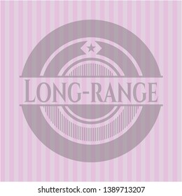Long-range pink emblem. Retro. Vector Illustration. Detailed.