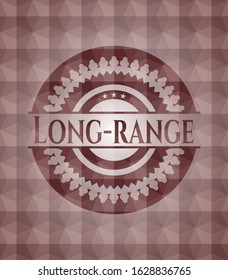Long-range red geometric emblem. Seamless.