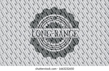 Long-range silver color emblem or badge. Scales pattern. Vector Illustration. Detailed.