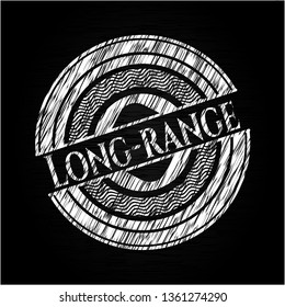 Long-range written on a blackboard