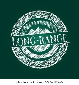 Long-range written on a blackboard. Vector Illustration. Detailed.