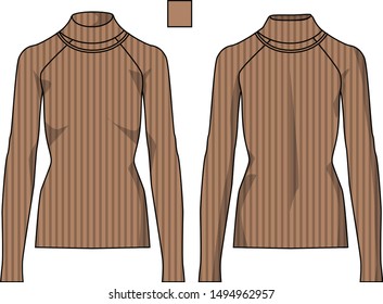 longs leeve coat for lady vector template