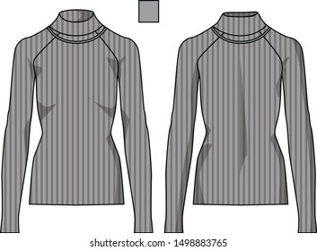 longs leeve coat for lady vector template