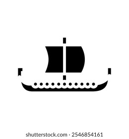 longship ancient ship glyph icon vector. longship ancient ship sign. isolated symbol illustration