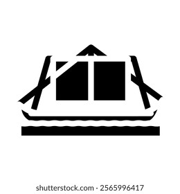 longship ancient ship glyph icon vector. longship ancient ship sign. isolated symbol illustration