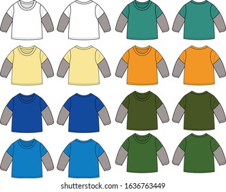 longsleeve for boy vector tempate pattern