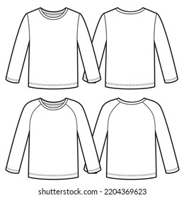 longsleeve for kids vector template for design