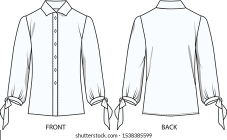 ิิblouse longsleeve for lady vector template pattern