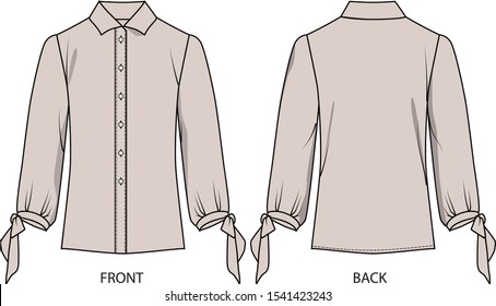 ิิblouse longsleeve for lady vector template pattern