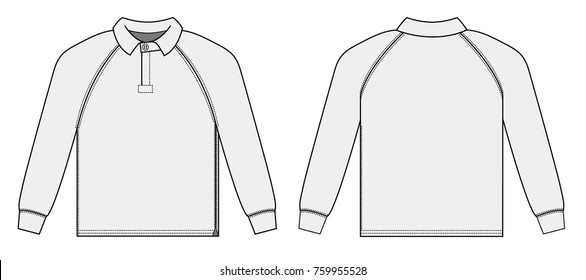 long-sleeve polo shirt , jersey shirt / white