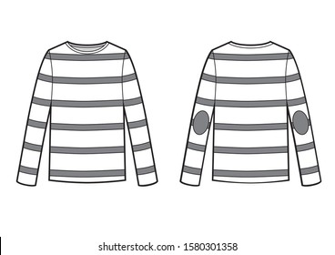 Longsleeve t-shirt technikal sketch unisex. Striped pattern