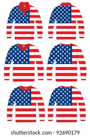 Long-sleeved sport shirt. Team America. vector template design