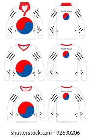 Long-sleeved sport shirt. Team South Korea. vector template design