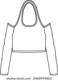 long-sleeved top with a halter neck