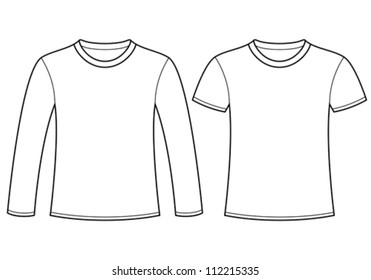 Long-sleeved T-shirt and T-shirt template