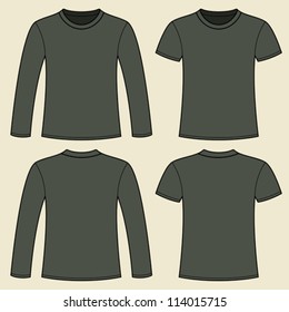 Long-sleeved T-shirt and T-shirt template