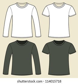 Long-sleeved T-shirt and T-shirt template