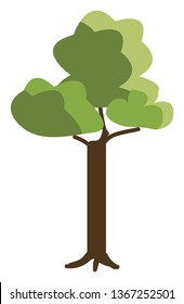 Un vector de árbol de larga data o una ilustración de color