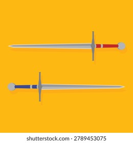 Longsword icon background design. Medieval warrior sword