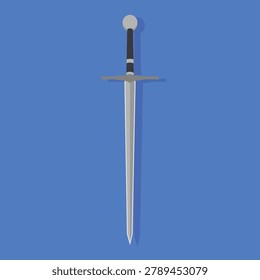 Longsword icon background design. Medieval warrior sword