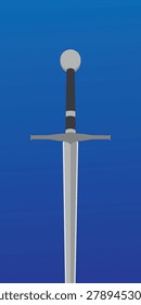 Longsword icon background design. Medieval warrior sword
