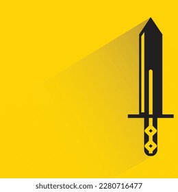 longsword with shadow on yellow background