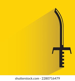 longsword with shadow on yellow background
