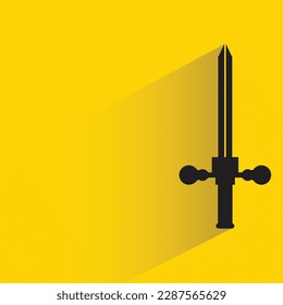 longsword with shadow on yellow background