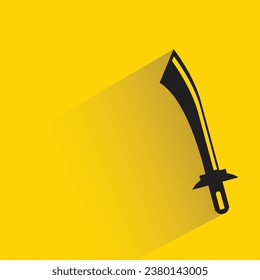 longsword with shadow on yellow background