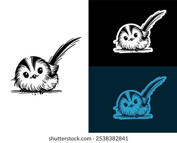 Long-Tailed Tit Isolated Vector : The Tiny Bird with a Gigantic Tail!