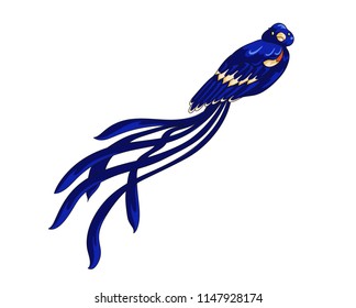 long-tailed weaver exotic bird  icon. Cartoon vector illustration with stroke isolated on white
