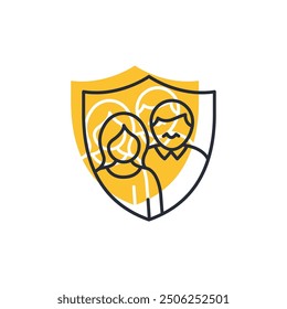 Icono de seguro de atención a largo plazo Ilustración vectorial. Símbolo de seguro de cuidado a largo plazo aislado sobre fondo blanco