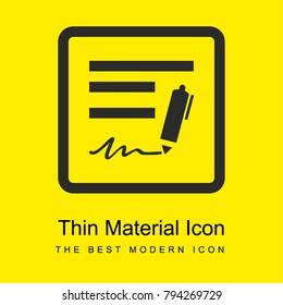 Longterm contract of business bright yellow material minimal icon or logo design