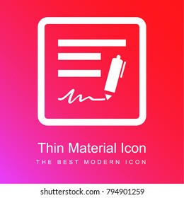 Longterm contract of business red and pink gradient material white icon minimal design