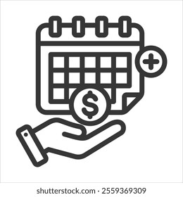 Longterm Debt Outline Icon Vector Illustration