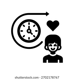 Long-Term Icon Glyph Vector Illustration