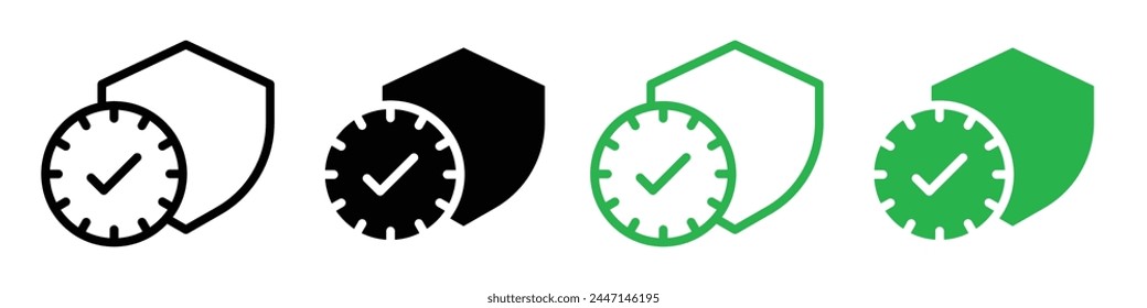Long-Term Insurance Coverage Icon with Policy Protection and Time Symbol