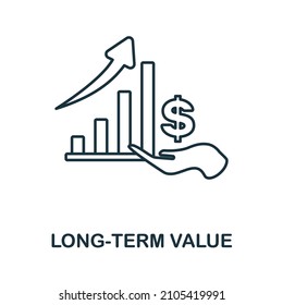 Long-Term Value Icon. Line Element From Digital Transformation Collection. Linear Long-Term Value Icon Sign For Web Design, Infographics And More.