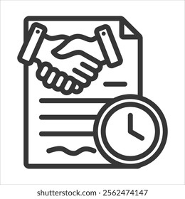 Longtrem Contract Outline Icon Vector Illustration