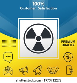 Lonizing vector glyph color icon. With yellow and blue background option.